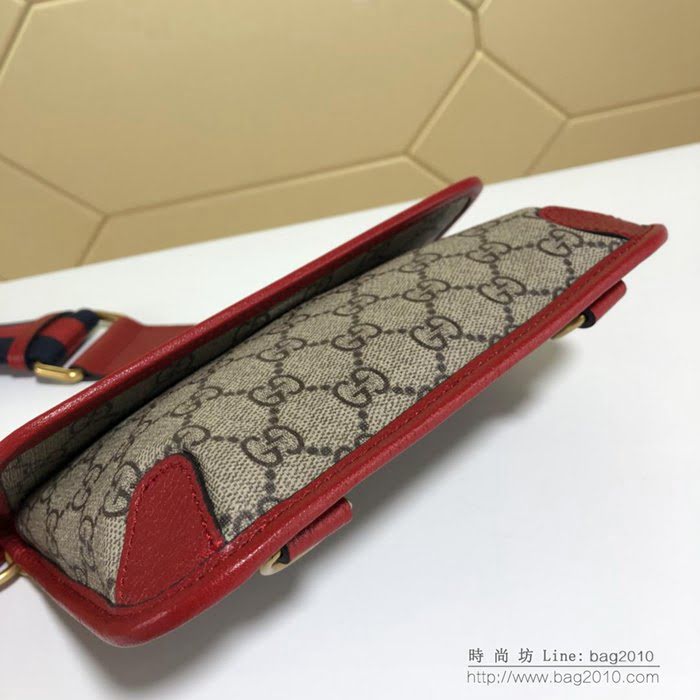 GUCCI古馳 新款 489617 Gucci女包 古馳單肩包 Gucci斜挎包 古馳虎頭標 肩帶可調 可做胸包腰包斜挎包 pvc/紅色  ydgq3424